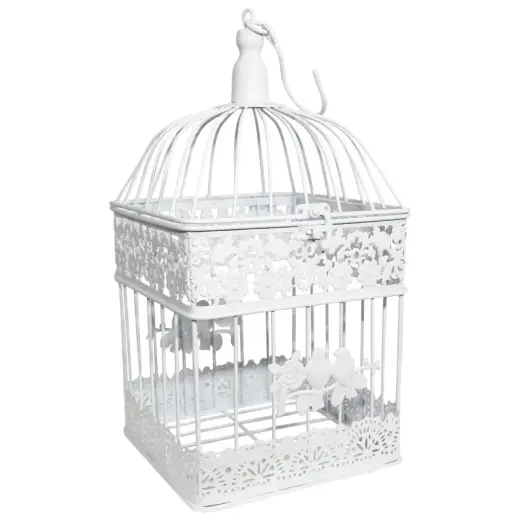 Decorative birdcage 18x18x31cm, white