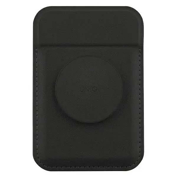 UNIQ Flixa magnetyczny portfel na karty z podpórką czarny|jet black MagSafe