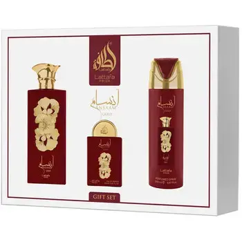 Lattafa Perfumes Ansaam Gold Gift Set EDP 100 ml, deospray 200 ml and EDP 20 ml