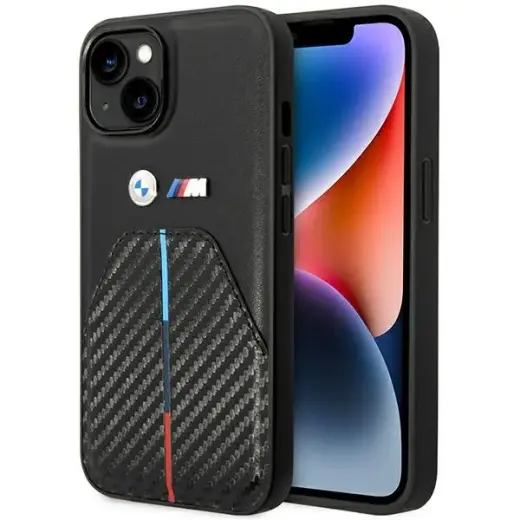 Etui BMW BMHCP14S22NSTB iPhone 14 6.1" czarny|black Stamped Tricolor Stripe
