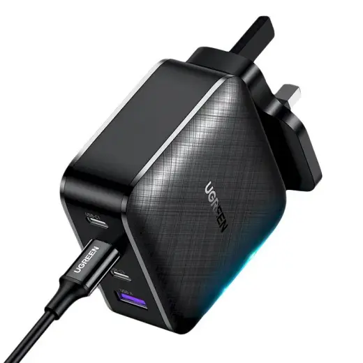 Ugreen fast wall charger PPS 65W USB | 3x USB Typ C Quick Charge 3.0 Power Delivery SCP FCP AFC (gallium nitride)(UK Plug) black (CD224 70819)