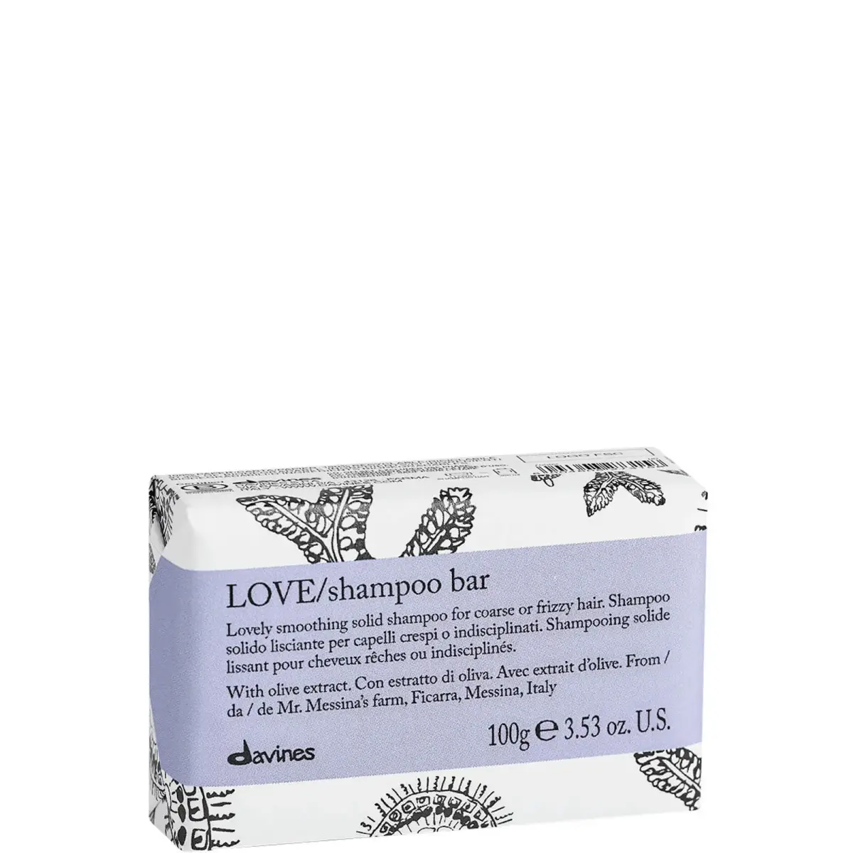 Davines LOVE Smoothing Shampoo Bar for Frizzy Hair 3.53 Oz/ 100 G