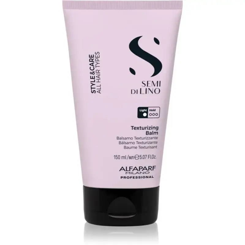 Alfaparf Milano Semi Di Lino Style&Care Texturizing Balm Moisturising Styling Cream for a Natural Look 150 Ml