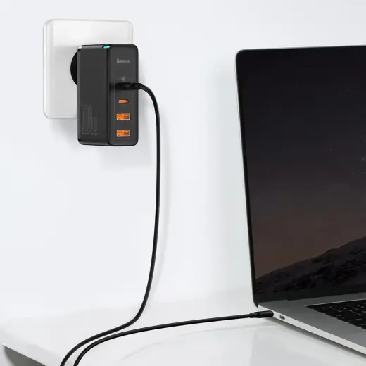 Baseus CCGAN2P-L01 travel charger | 100W | GaN | USB-A, USB-C | black