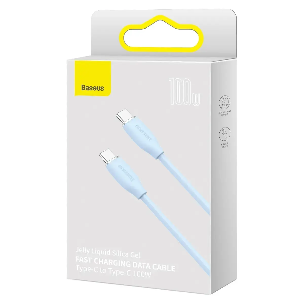 Baseus cable, USB Type C - USB Type C 100W cable, 1.2 m long Jelly Liquid Silica Gel - blue