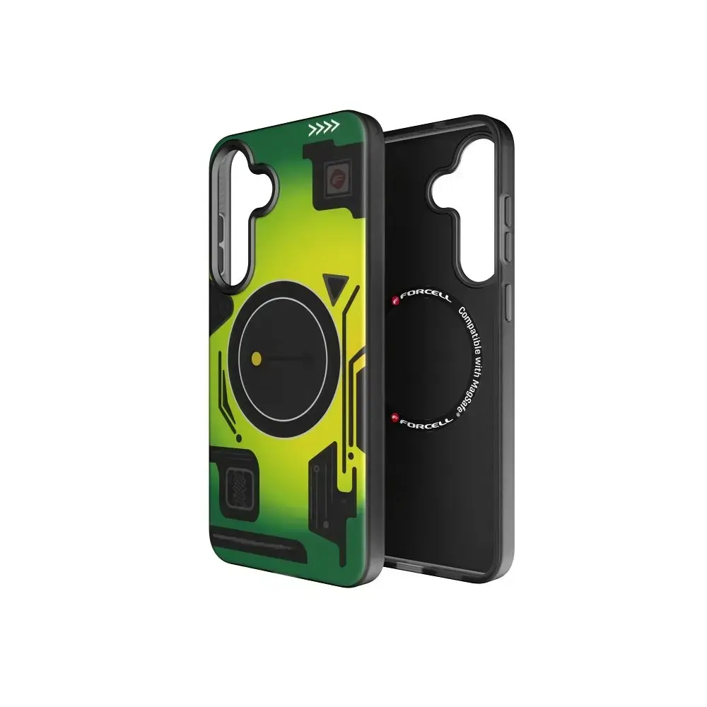 Forcell F-Protect Levels Dual Layer 4D maciņš ar MagSafe atbalstu telefonam Samsung Galaxy S25+ (S936) zaļš (Military)