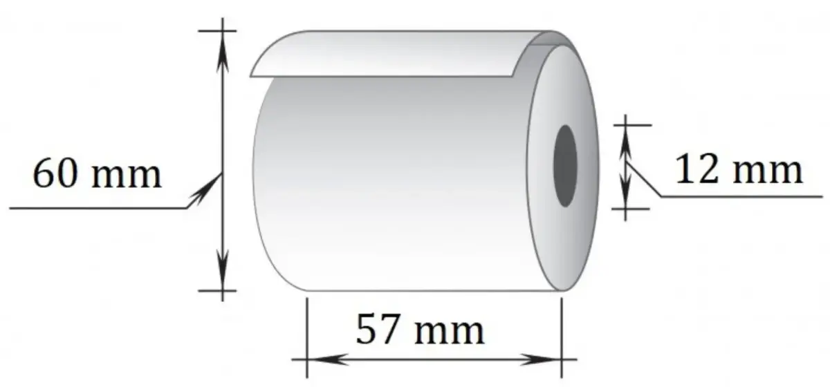 Kases lente TECHNOINFORM ar izmēru 57mmx43m (max. diam. 60mm) termo, 10 gab/iepakojumā