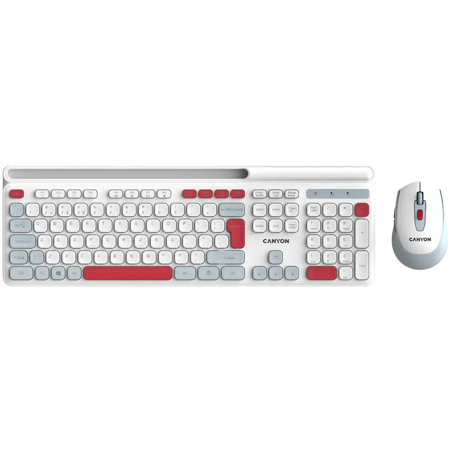 CANYON HSET-W5 EN Keyboard+Mouse AAA+AA Wireless White