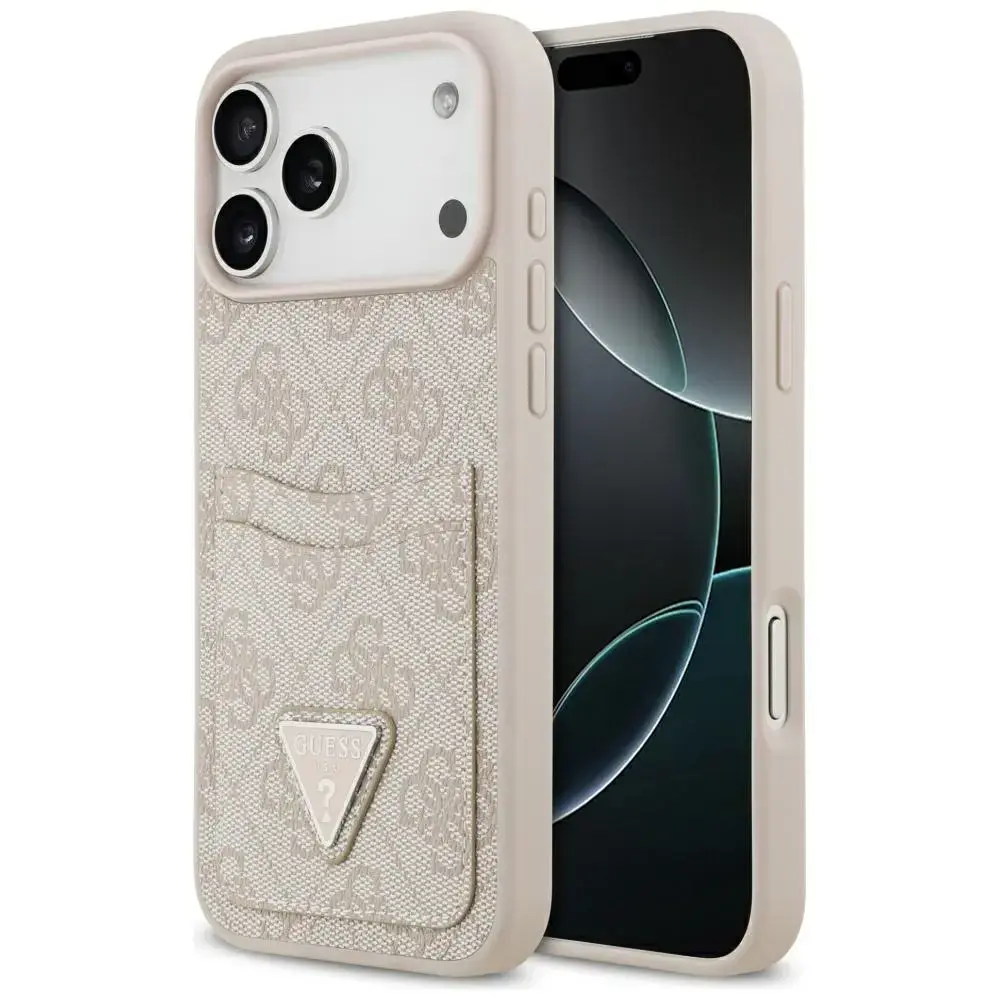 Case Guess 4G Double Card Triangle for iPhone 17 Pro Max pink