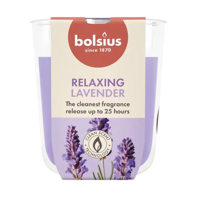 Svece arom. stikla gl. True Scents Ø80x73mm lavender