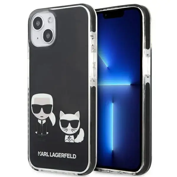 Karl Lagerfeld TPE Karl and Choupette Case for iPhone 13 Black