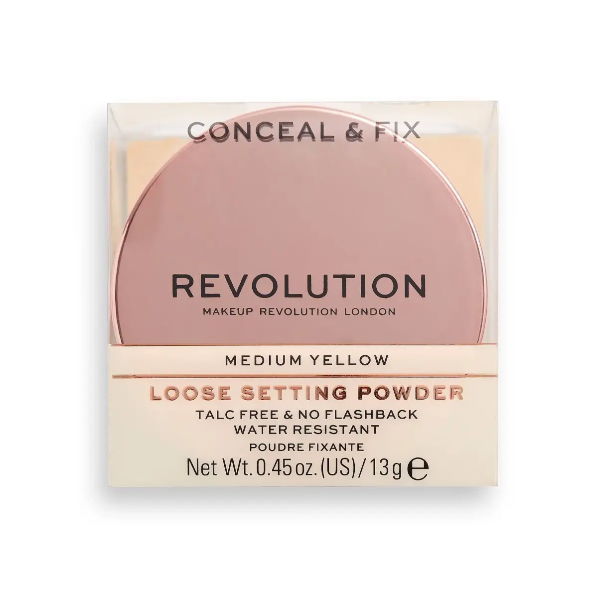 Makeup Revolution, Conceal & Fix, Vegan, Loose Setting Powder, Medium Yellow, 13 g