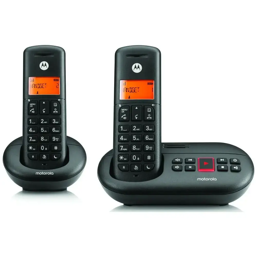Set of Motorola E212 cordless landline phones 2 pcs. black