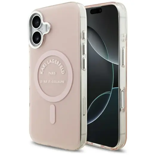 Karl Lagerfeld IML Karl RSG Logo MagSafe Case for iPhone 17 Pink
