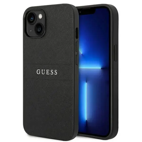 Guess PU Leather Saffiano Case for iPhone 14 Black