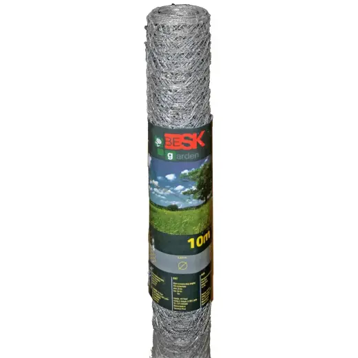 Mesh 1x10m, galvanized, hexagonal cell