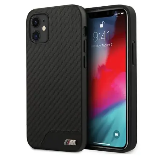Etui BMW BMHCP12SCABBK iPhone 12 mini 5,4" czarny|black hardcase M Collection PU Carbon