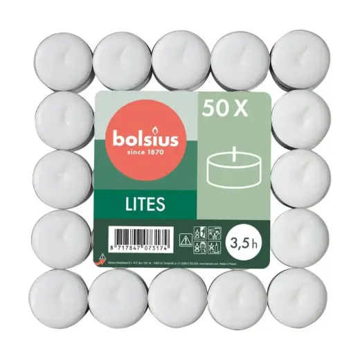 Tējas sveces 50gab. baltas 