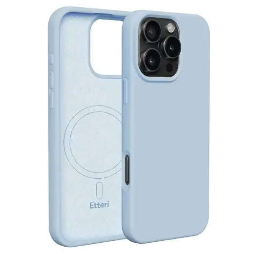 Etteri Silicone maciņš ar MagSafe atbalstu telefonam iPhone 16 Pro Max zils
