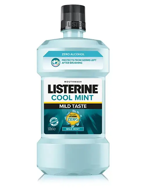 Listerine Mouthwash with a Delicate Fresh Mint Flavour - Alcohol-free Mouthwash for Fresh Breath and Protection Against Dental Plaque - 500 Ml