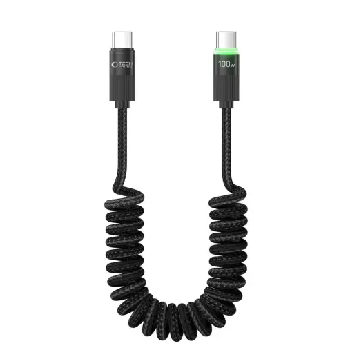 Tech-Protect UB20T Ultraboost datu pārraides un uzlādes vads | USB-C to USB-C | 100W | 1.8m | melns