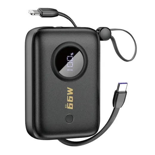 Внешний аккумулятор (powerbank) Dudao K14 | 10 000 мА·ч | USB-C, Lightning | чёрный