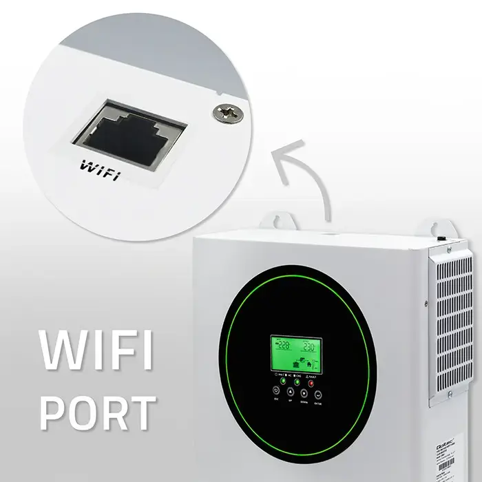 Qoltec Hybrid Solar Inverter Off-Grid 1500W | 100A | 12V| MPPT | Sinus | Wi-Fi optional| Power factor 1.0