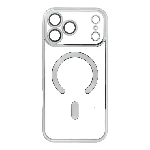 Electro Mag Cover telefono dėklas su MagSafe palaikymu iPhone 17 Pro Max sidabrinis