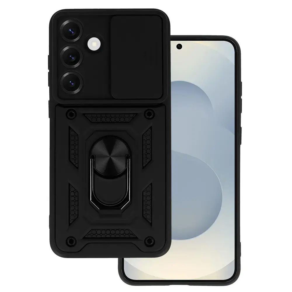 Slide Camera Armor Case for Samsung Galaxy S25 Black