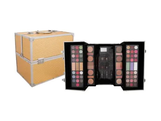 2K Super Model Beauty Train Case Gold Makeup Palette 122,6 g