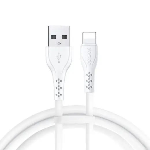YESIDO CA71 andmeedastus- ja laadimiskaabel | USB-A kuni Lightning | 10W | 1m | valge | valge