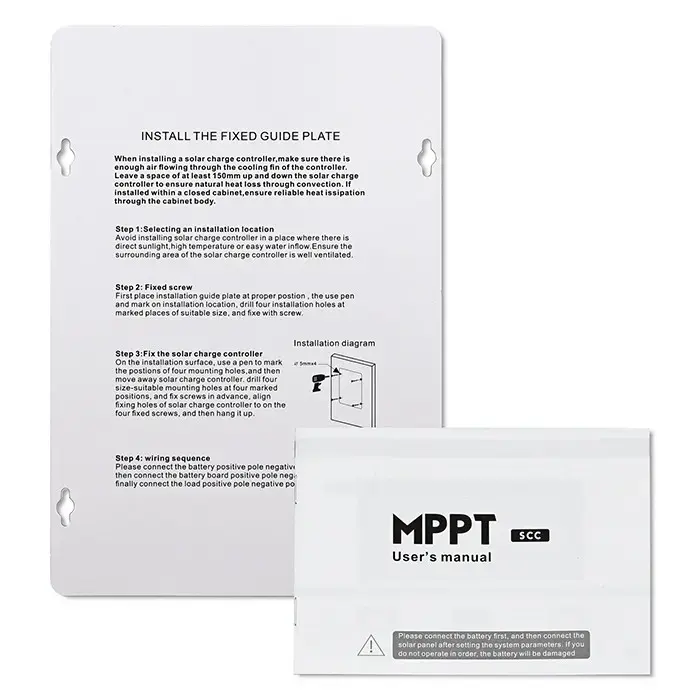 Qoltec Solar Charge Controller MPPT with Temperature Sensor 10A | 12V / 24V | LCD | 2 x USB | Bluetooth | APP | GEL | LiFePO4