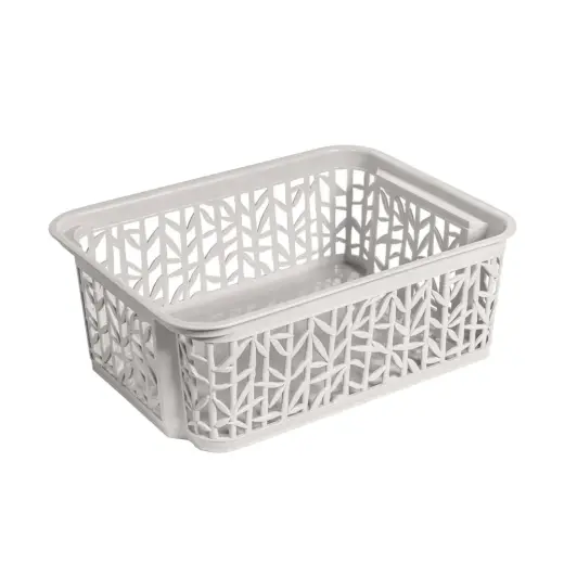 Basket 23.5x17.7x8.5cm Bamboo, white