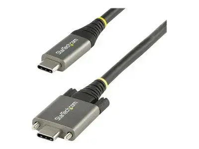 StarTech.com 3ft 1m Side Screw Locking USB C Cable 10Gbps, USB 3.1|3.2 Gen 2 Type-C Cable, 100W (5A) Power Delivery Charging, DP Alt Mode, Dual Screw Lock, USB-C to C Cord, Charge|Sync - Thunderbolt 3 Compatible - USB-C cable - 24 pin USB-C to 24 pin USB-
