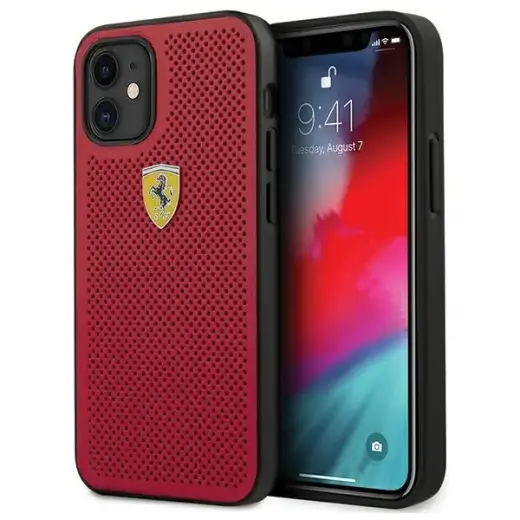 Ferrari FESPEHCP12SRE Off Track telefono dėklas iPhone 12 Mini raudonas