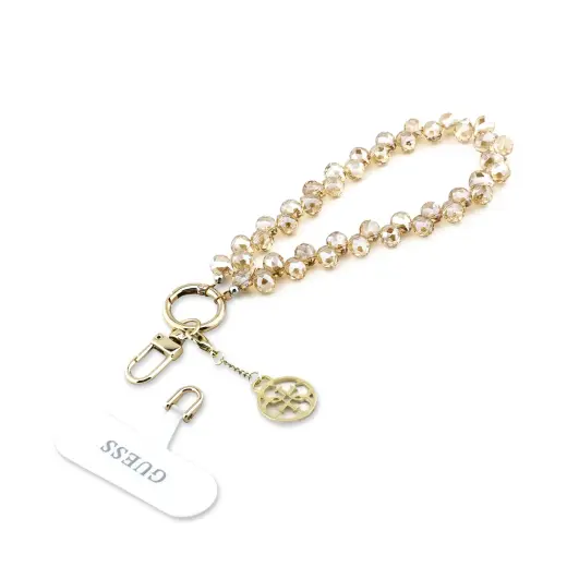Guess Universal Wrist Strap Crystals 4G Charm Gold