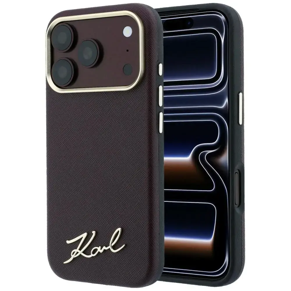 Karl Lagerfeld Saffiano Small Script Metal
