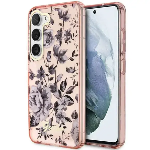 Guess GUHCS23MHCFWSP S23+ S916 różowy|pink hardcase Flower Collection
