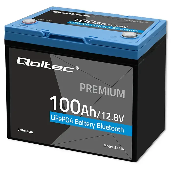 Qoltec LiFePO4 lithium iron phosphate battery | 12.8V | 100Ah | 1280Wh | Bluetooth | BMS