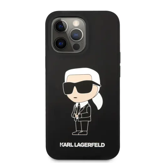 Karl Lagerfeld Liquid Silicone Ikonik NFT Case for iPhone 13 Pro Max Black