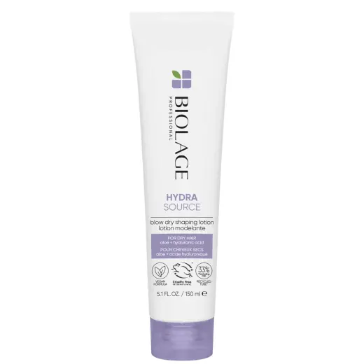 Biolage Hydra Source Blow Dry Shaping Lotion for Dry Hair with Aloe + Hyaluronic Acid 150Ml in Clear