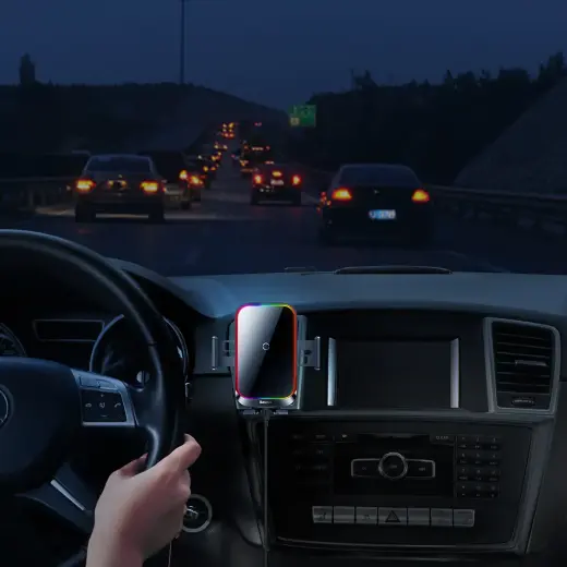 Baseus Halo car phone holder with 15W induction charger for a sheet of paper black (SUDD000001)