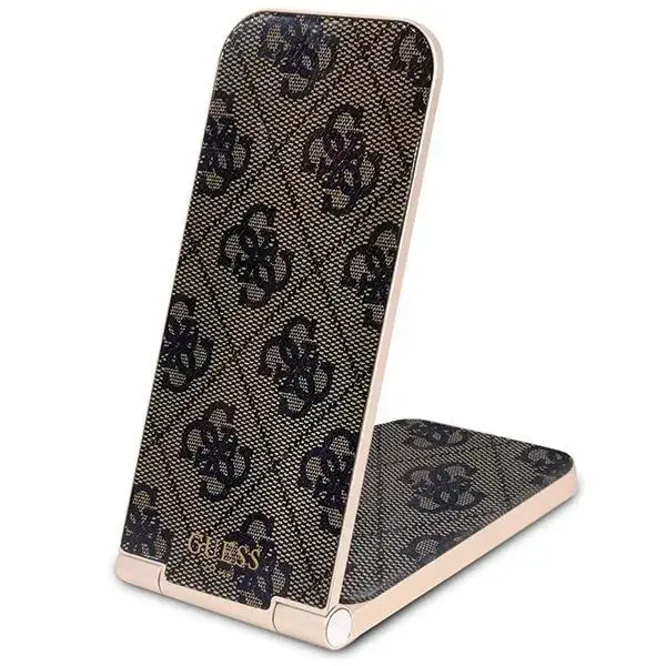 Guess 4G Pattern 2-in-1 juhtmevaba laadija | Qi | Ühildub MagSafe'iga | 15W | pruun