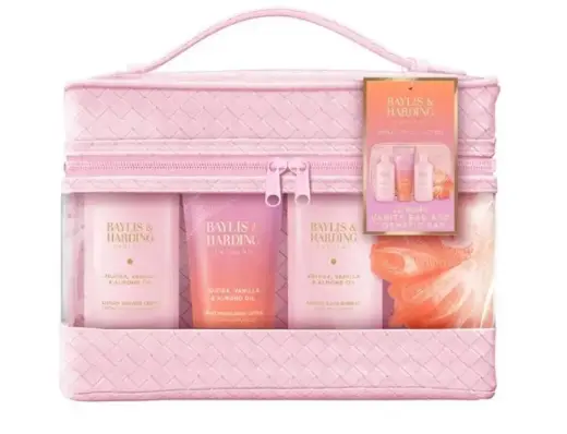 Baylis & Harding Jojoba, Vanilla & Almond Oil Vanity Bag Giftset in Clear