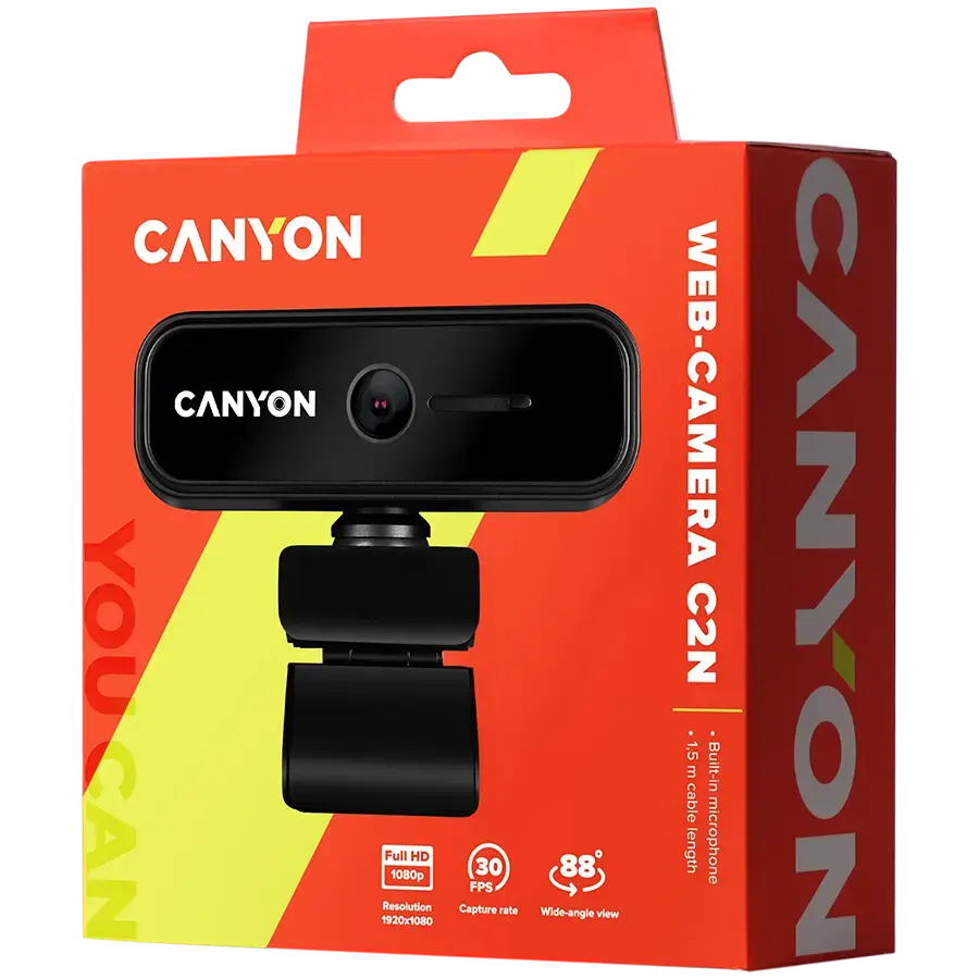 CANYON webcam C2N Full HD 1080p Black