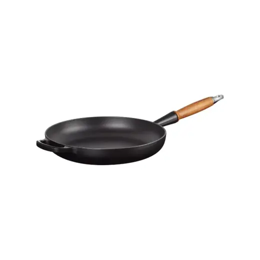 Čuguna panna ar koka rokturi Ø28cm matēti melna 