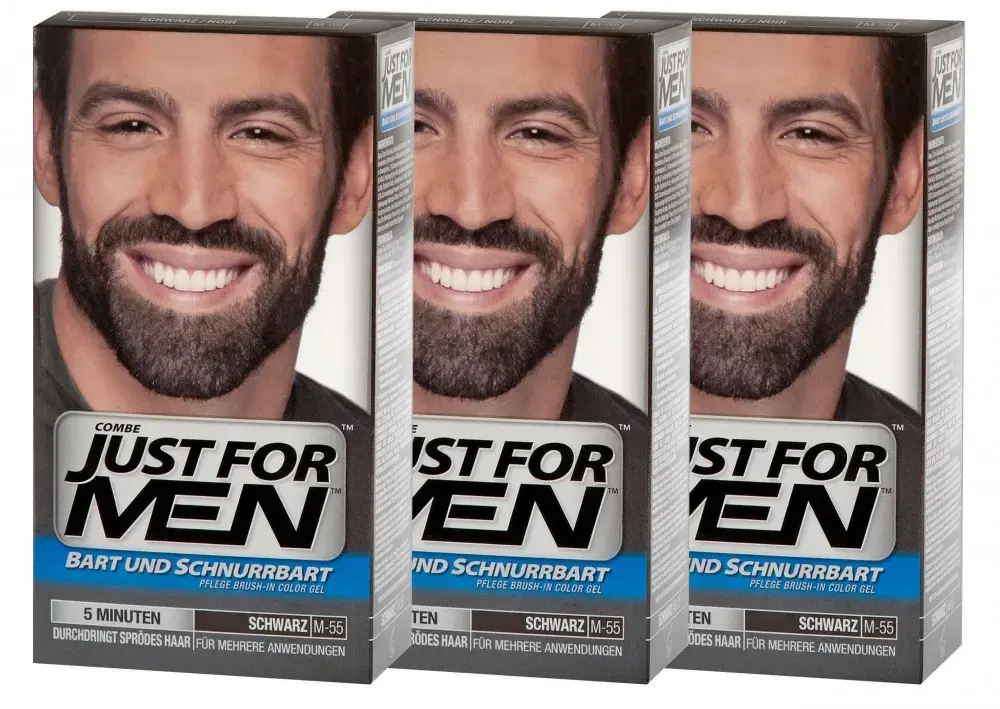 Just for Men Moustache & Beard Brush - in Colour - Real Black in Clear