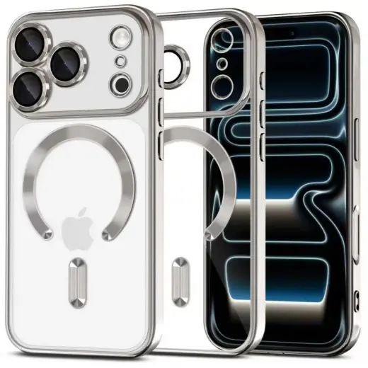TECH-PROTECT MagFlex Shiny Silver telefona maciņš ar MagSafe atbalstu Apple iPhone 17 Pro Max, sudraba 