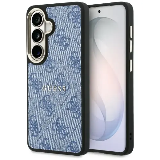 Guess 4G Embossed maciņš un statīvu ar statīvu telefonam Samsung Galaxy S26+ (S947) zils
