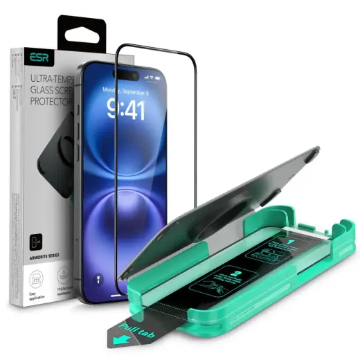 ESR Armorite tempered glass for iPhone 16 black